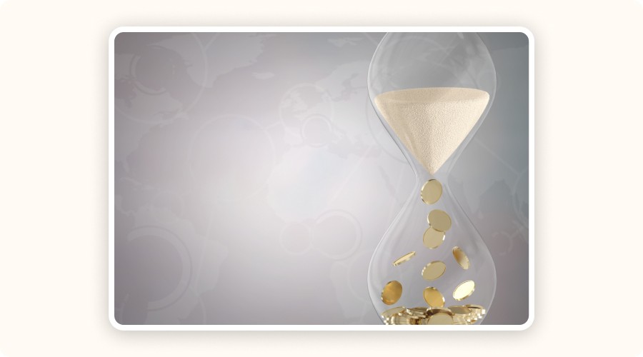 Hourglass symbolizing time management