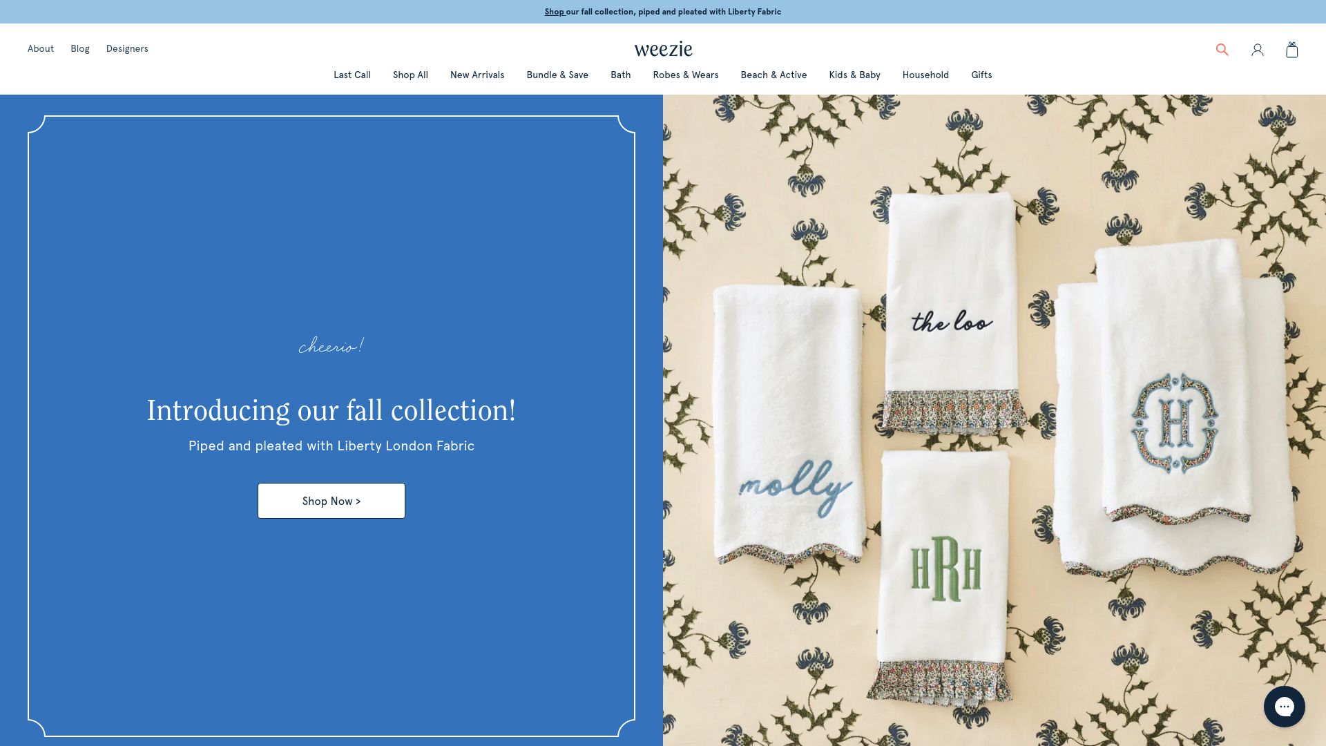 Weezie ecommerce website design