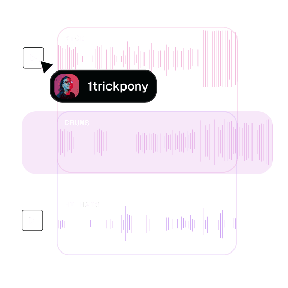 A music producer splitting and removing their drums from a multi-track mix