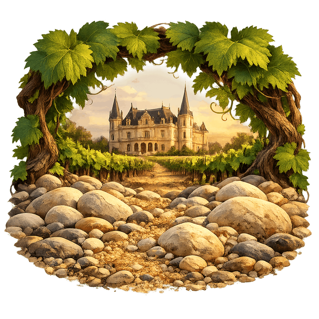 Detailed graphic of the Pauillac wine region.