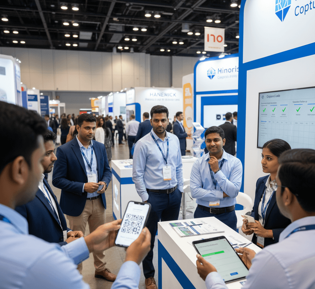 Digitally wirelessly Contact Sharing in crowded expo and Return of Investment 