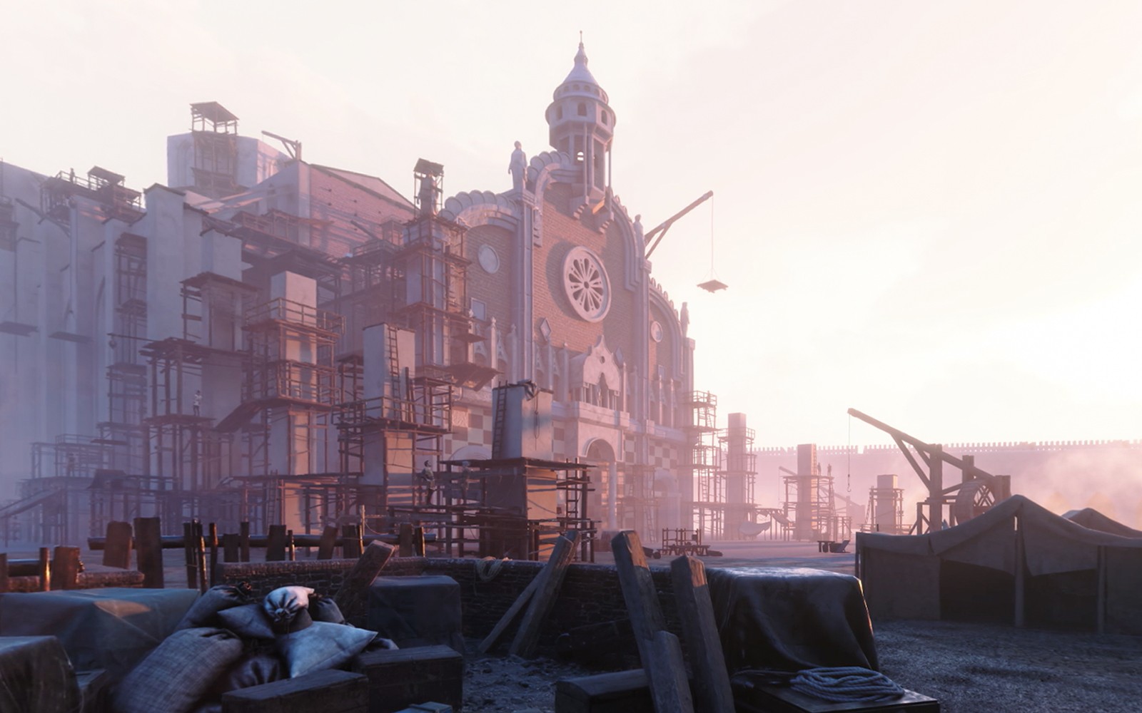 Duomo Milan Cathedral under construction in VR experience.