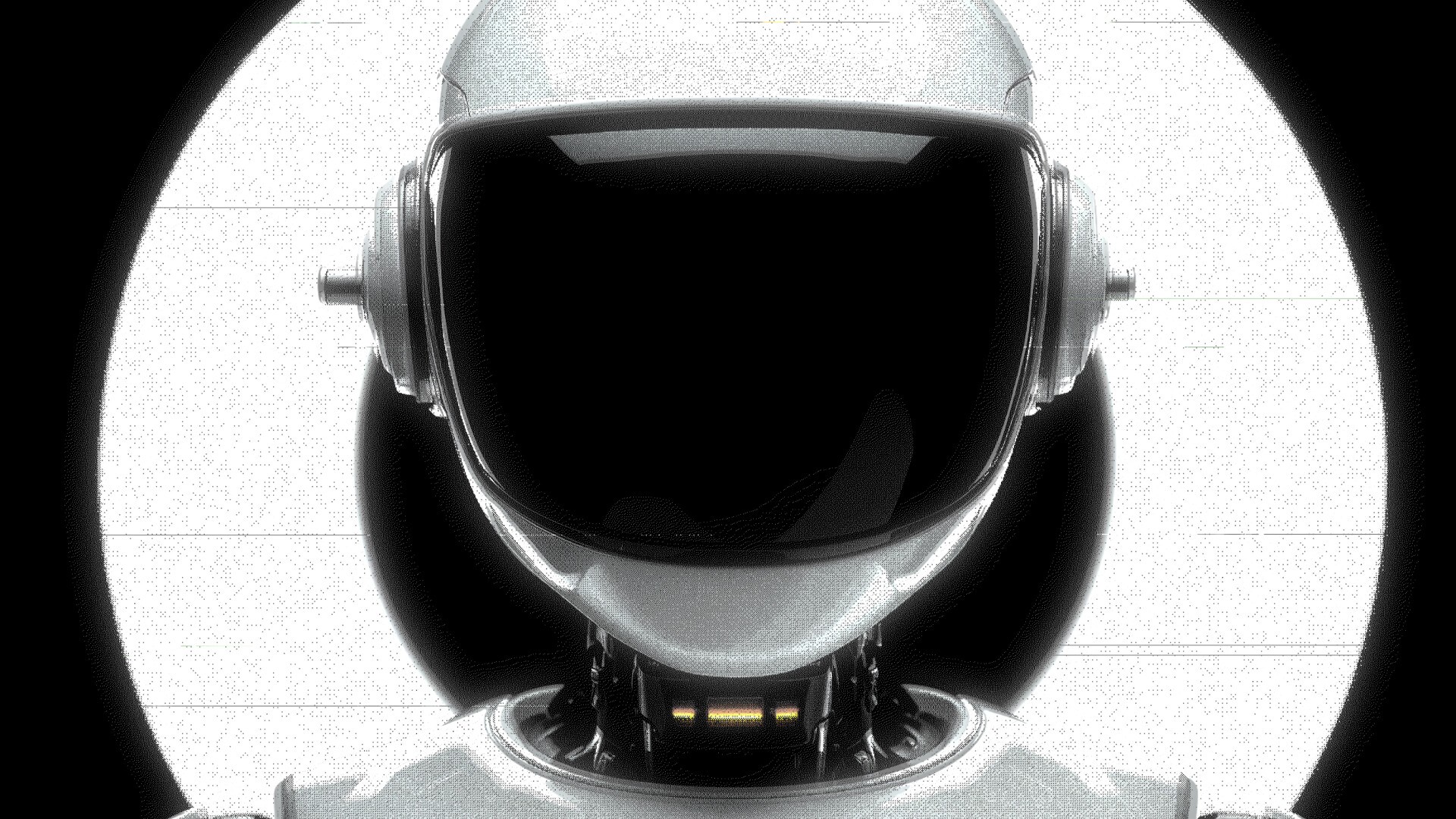 Futuristic AI robot with reflective black visor in front of a glowing circular background, symbolizing AI agents, intelligent automation, and the inner workings of autonomous systems.