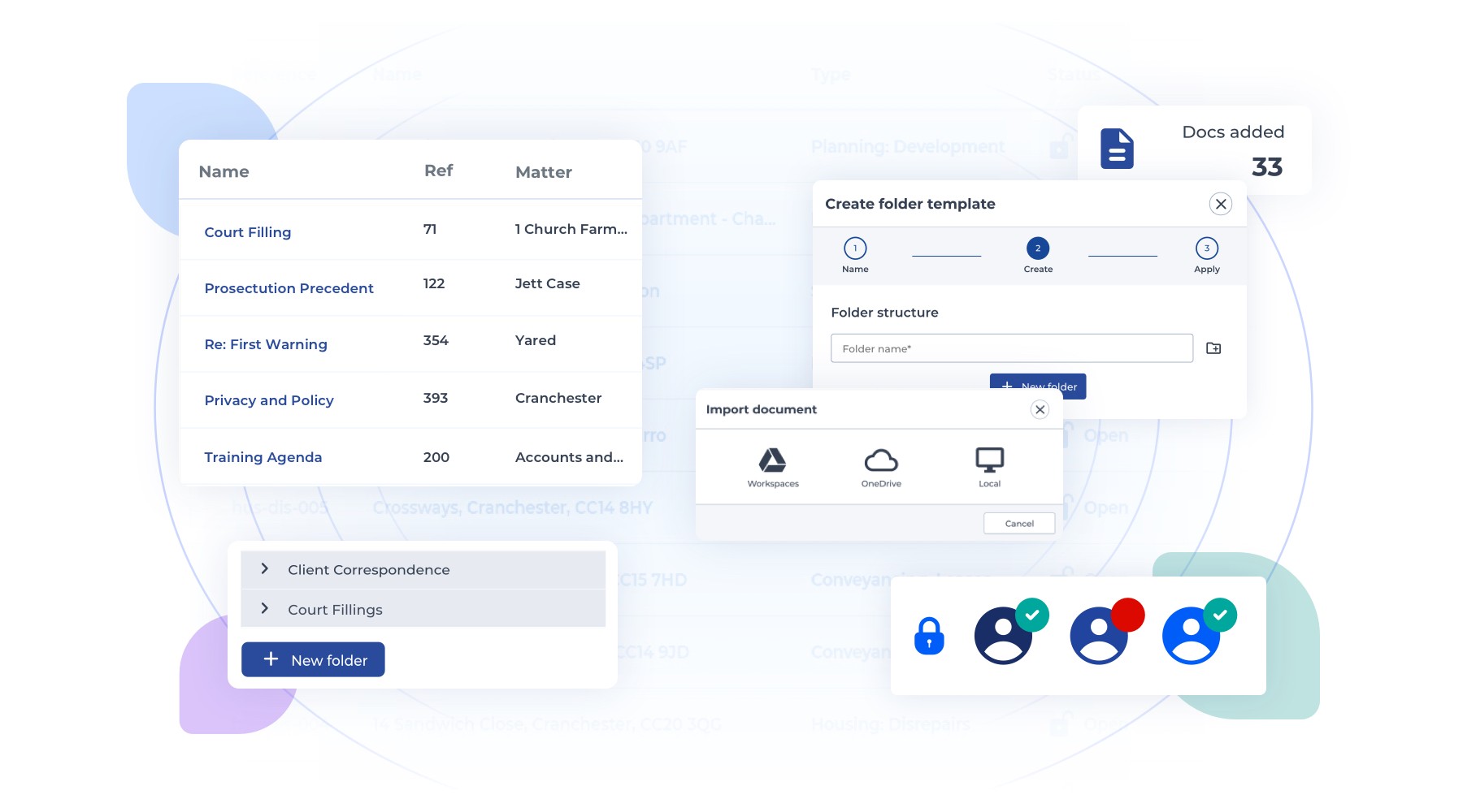 Iken’s interface Screenshot within the legal case management software