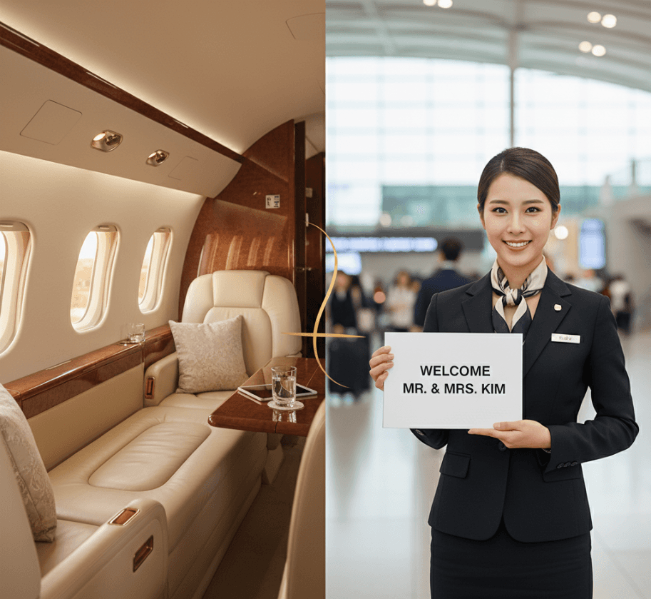 How much does it cost to charter a private jet from South Korea