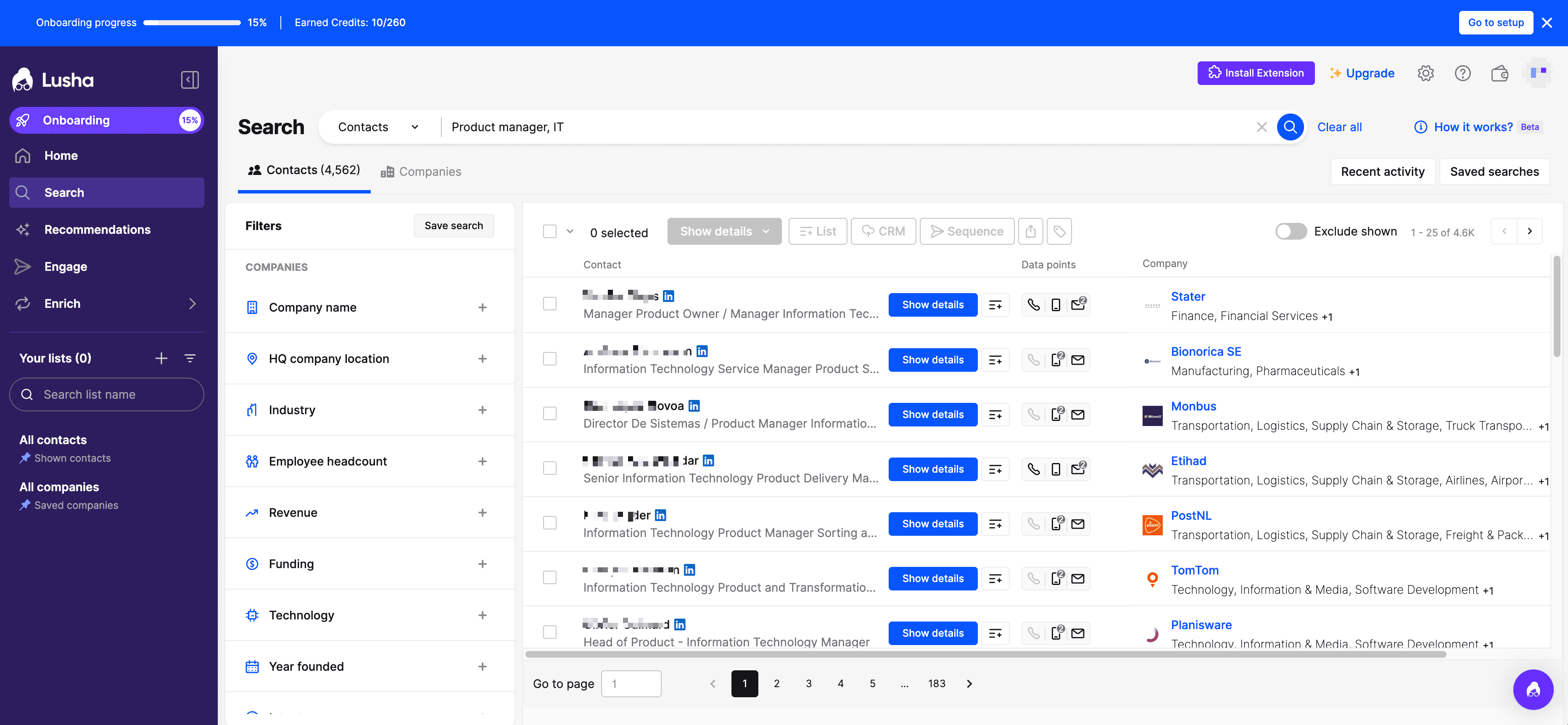 Best Apollo alternatives Lusha Chrome extension revealing email, mobile, and company data on a LinkedIn profile.