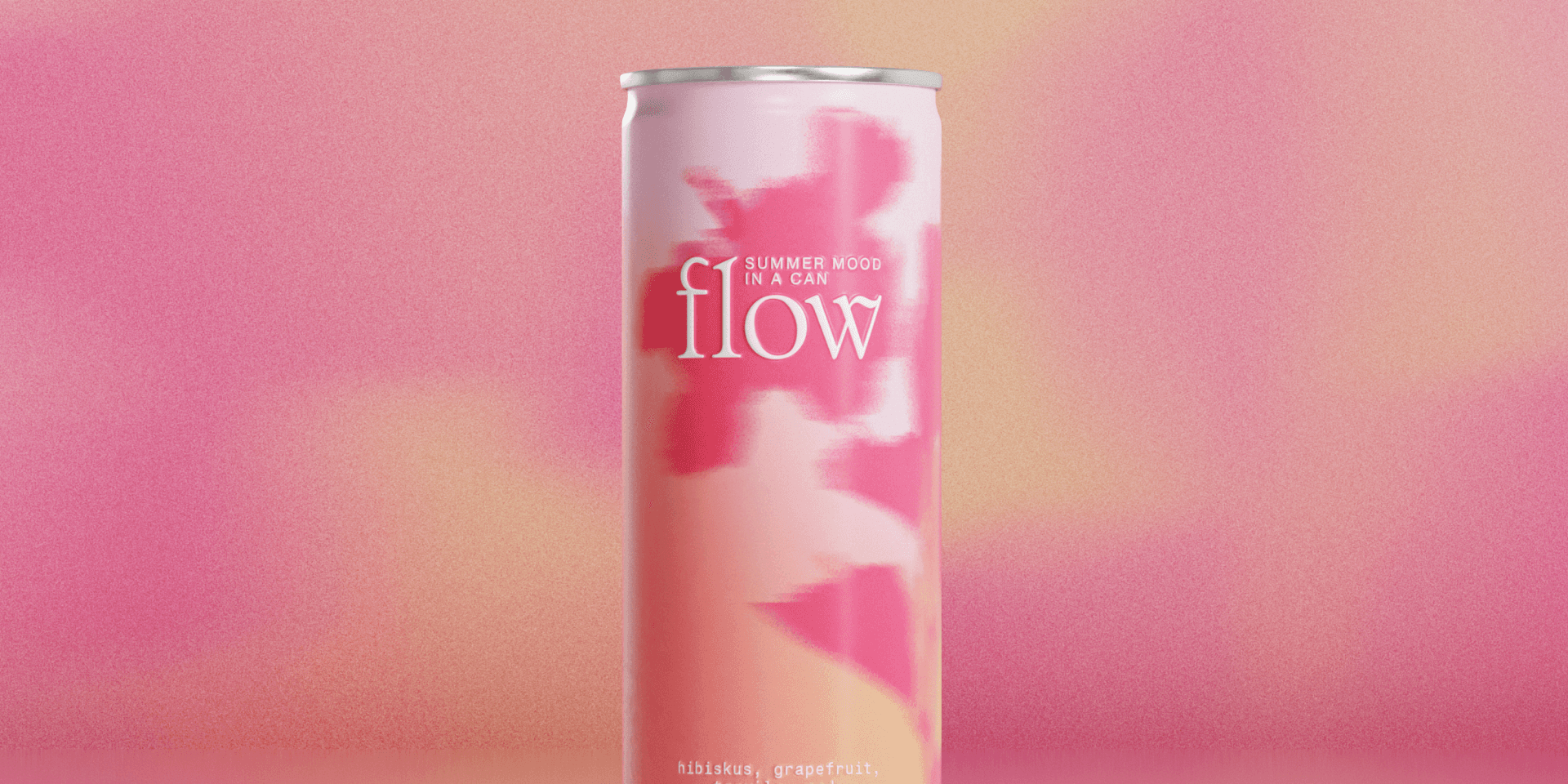 flow Packaging Design – Can composition in pink and coral,