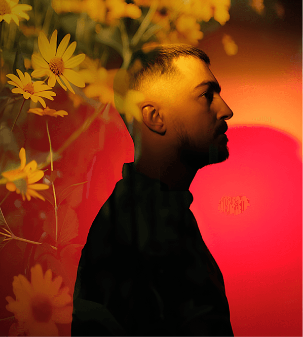 man looking to the right