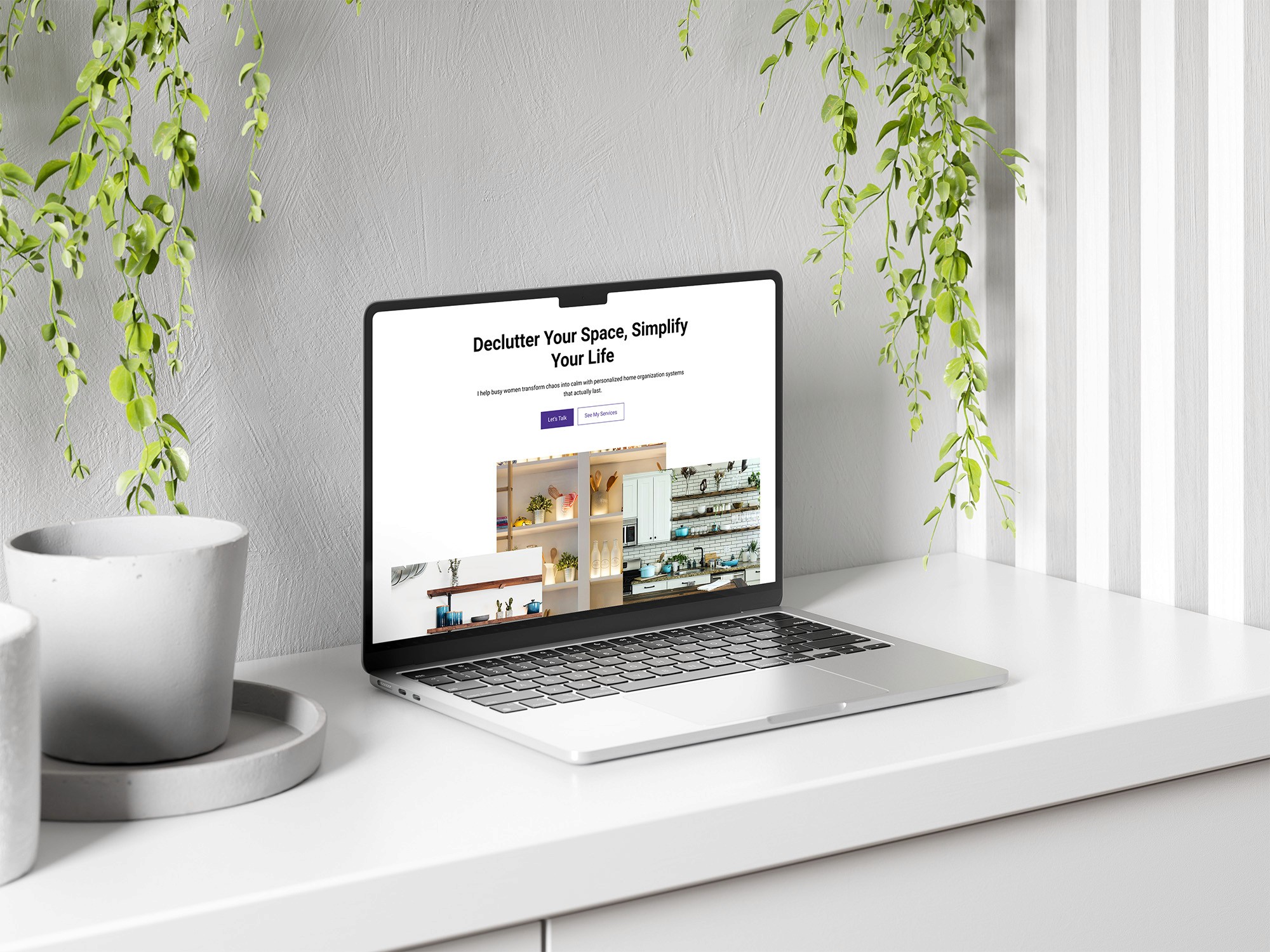 Website homepage mockup on an ipad.
