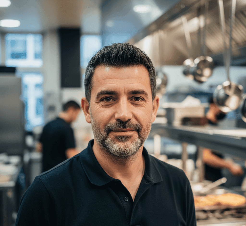 man in black button-up shirt