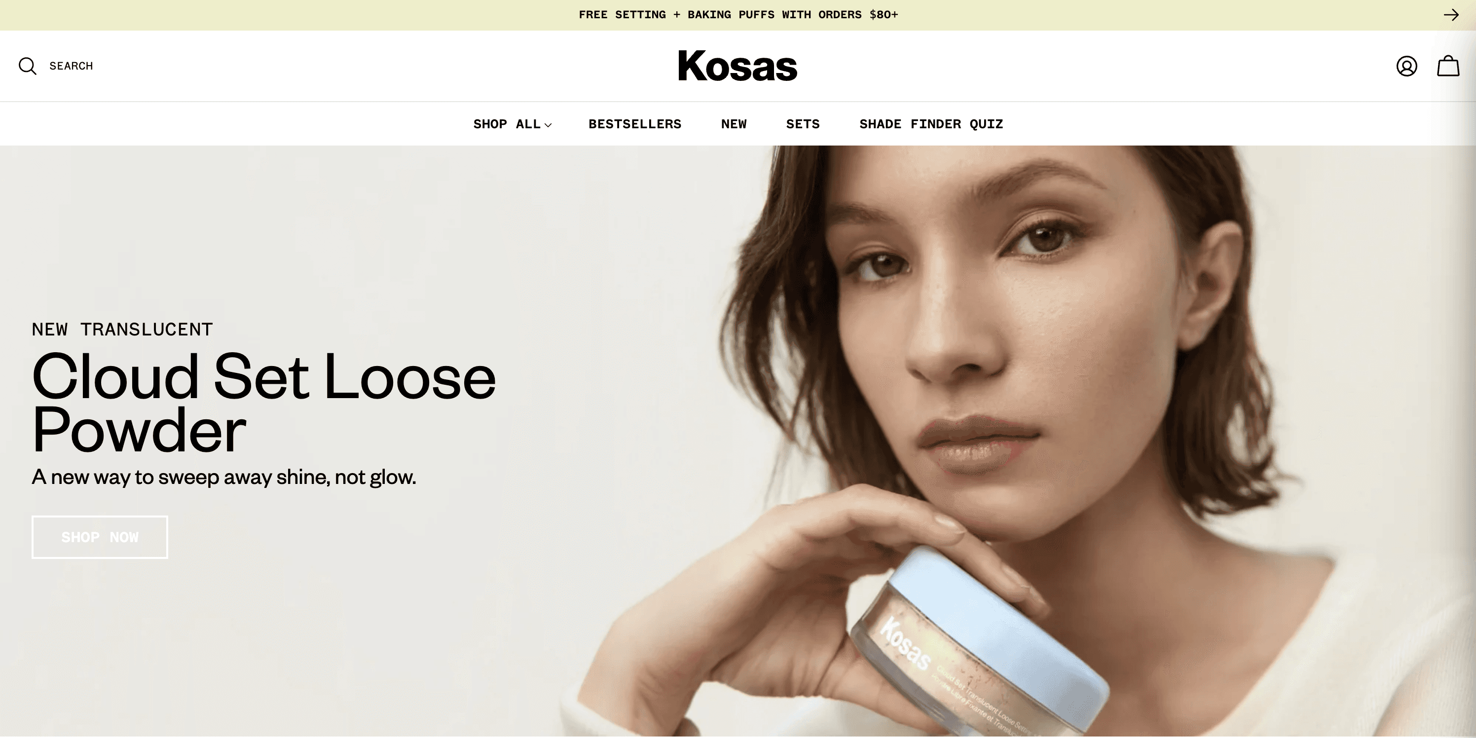 Kosas homepage hero