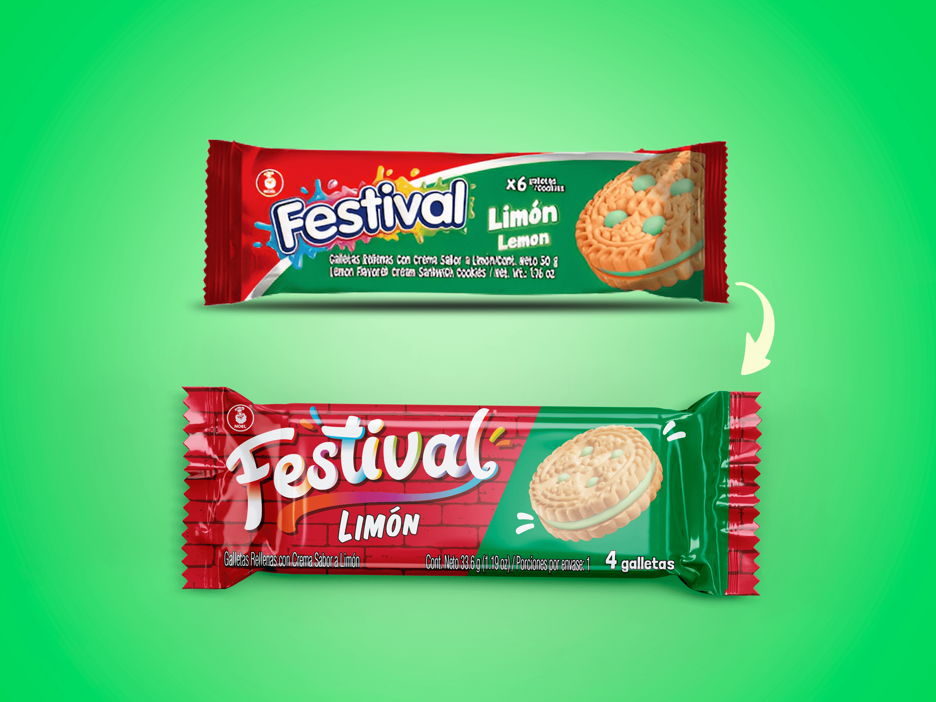 Old festival packaging design vs new one
