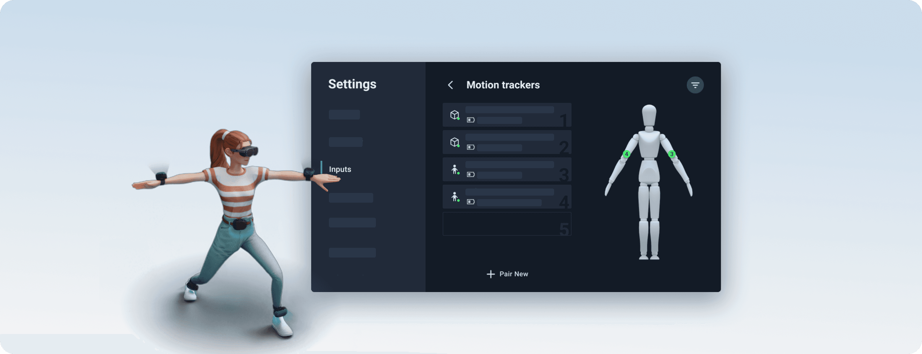 Motion trackers setup