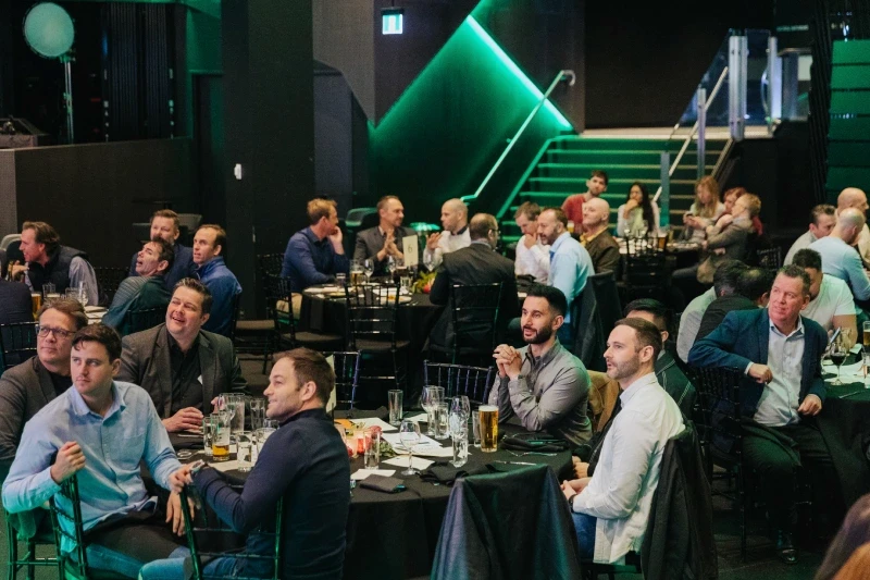 A group of work colleague enjoying a banquet in the Arena at Fortress