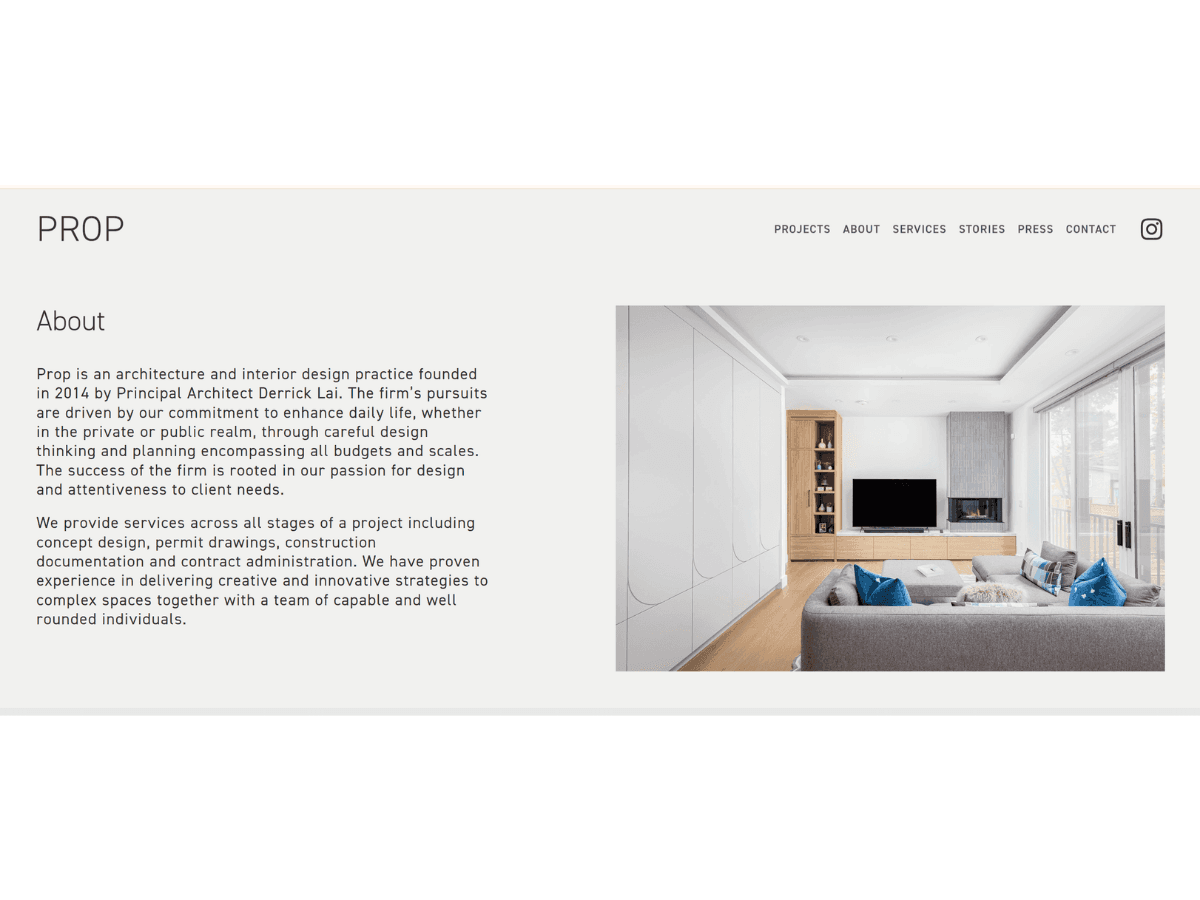 Prop Architecture Website About