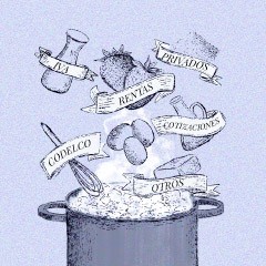 Portada de Cuentas claras I: ingresos del gobierno central, estudio de IdeaPaís, mostrando una ilustración de distintos ingredientes que caen hacia una olla y representan diversas vías de ingresos del Estado, como rentas, impuestos y otras. 