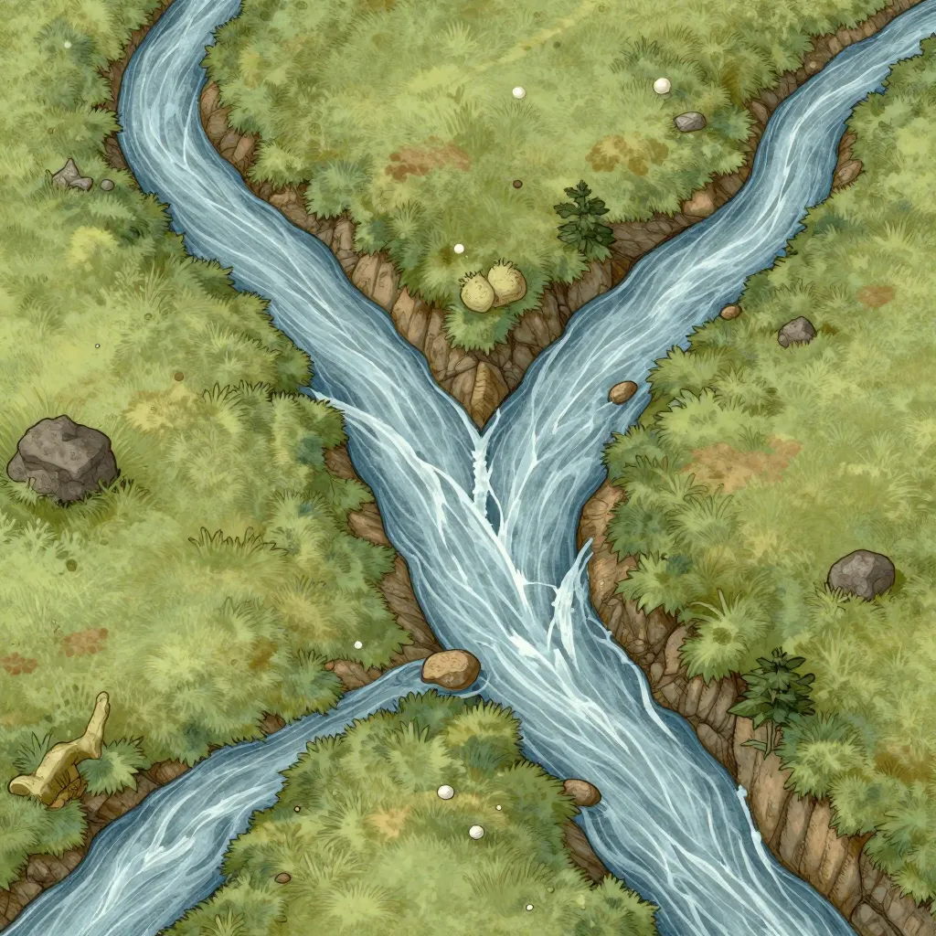 Image of two rivers converging in to one stream