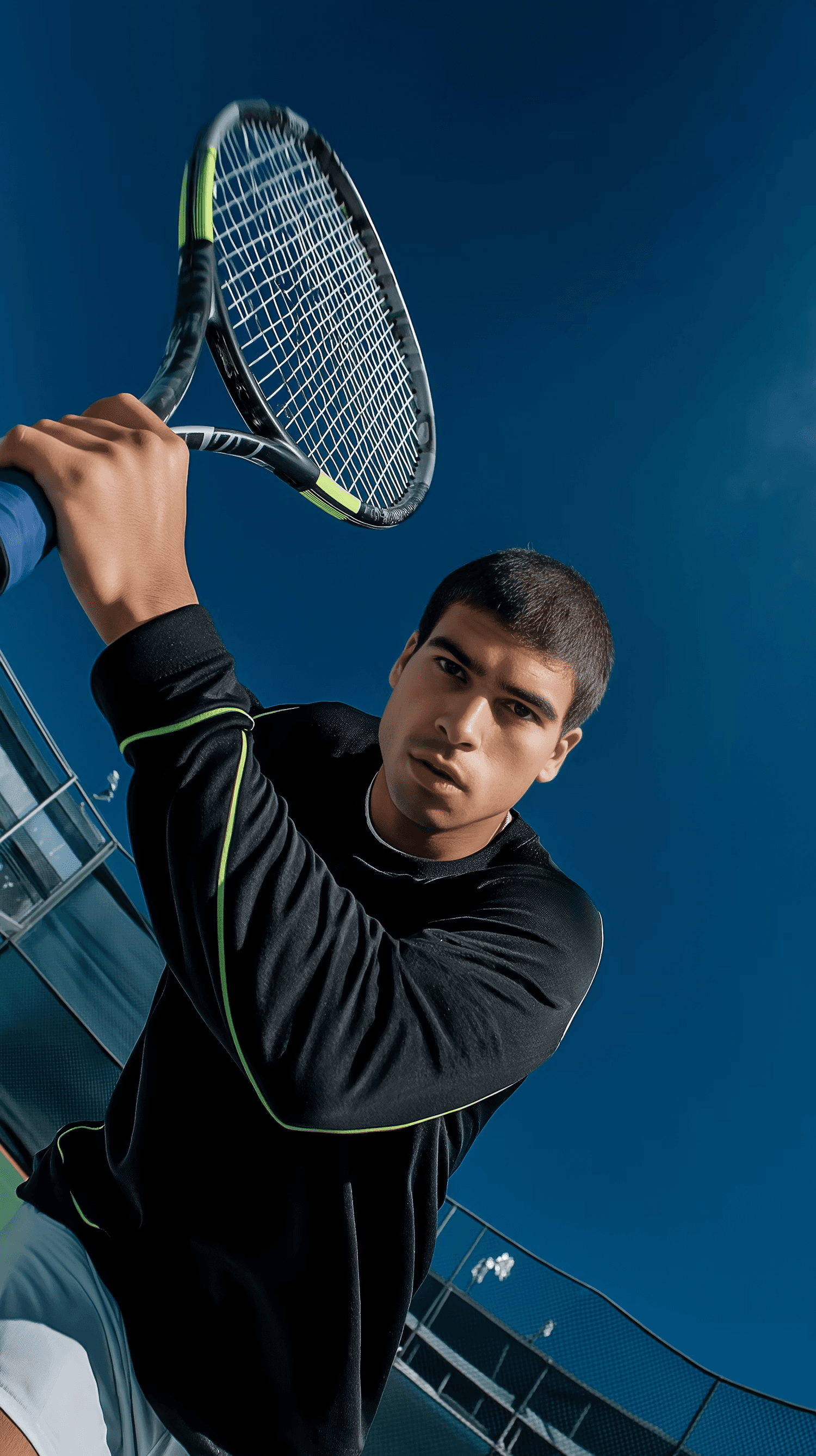 A tennis player in action