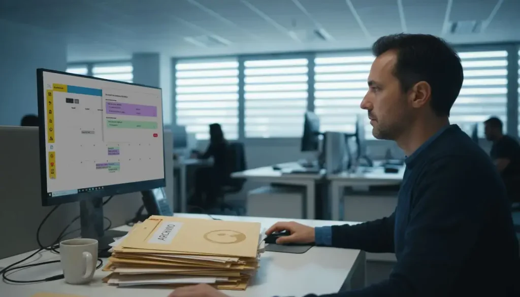 Un dipendente si occupa della gestione delle scadenze della documentazione relativa alla sicurezza tramite il gestionale sicurezza sul lavoro di Sikuro
