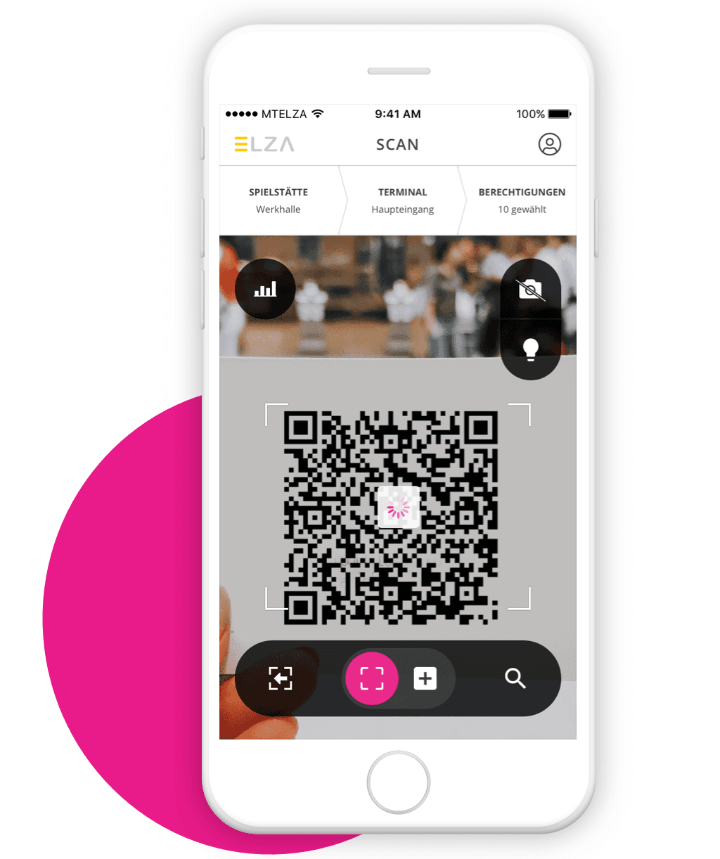 Scan Modus innerhalb der ELZA App