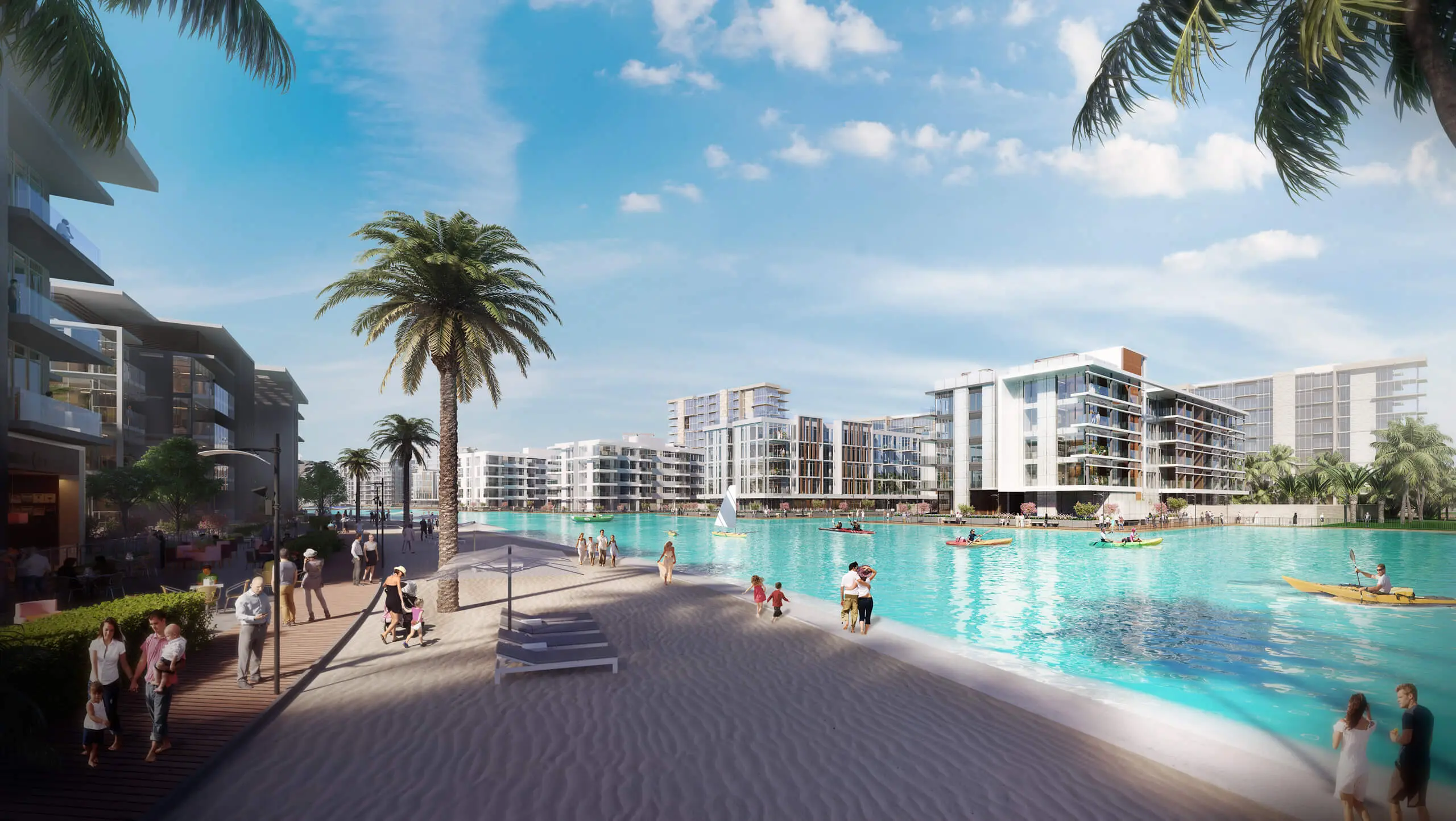 Development view of District One a mega project in United Arab Emirates, supported by financial modelling