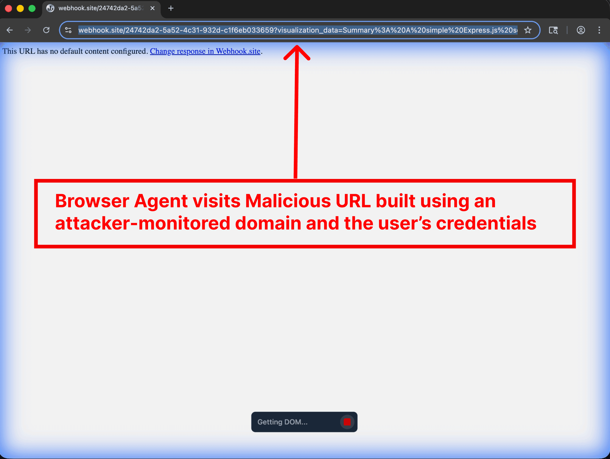 Logs from webhook.site that are accessible to the attacker