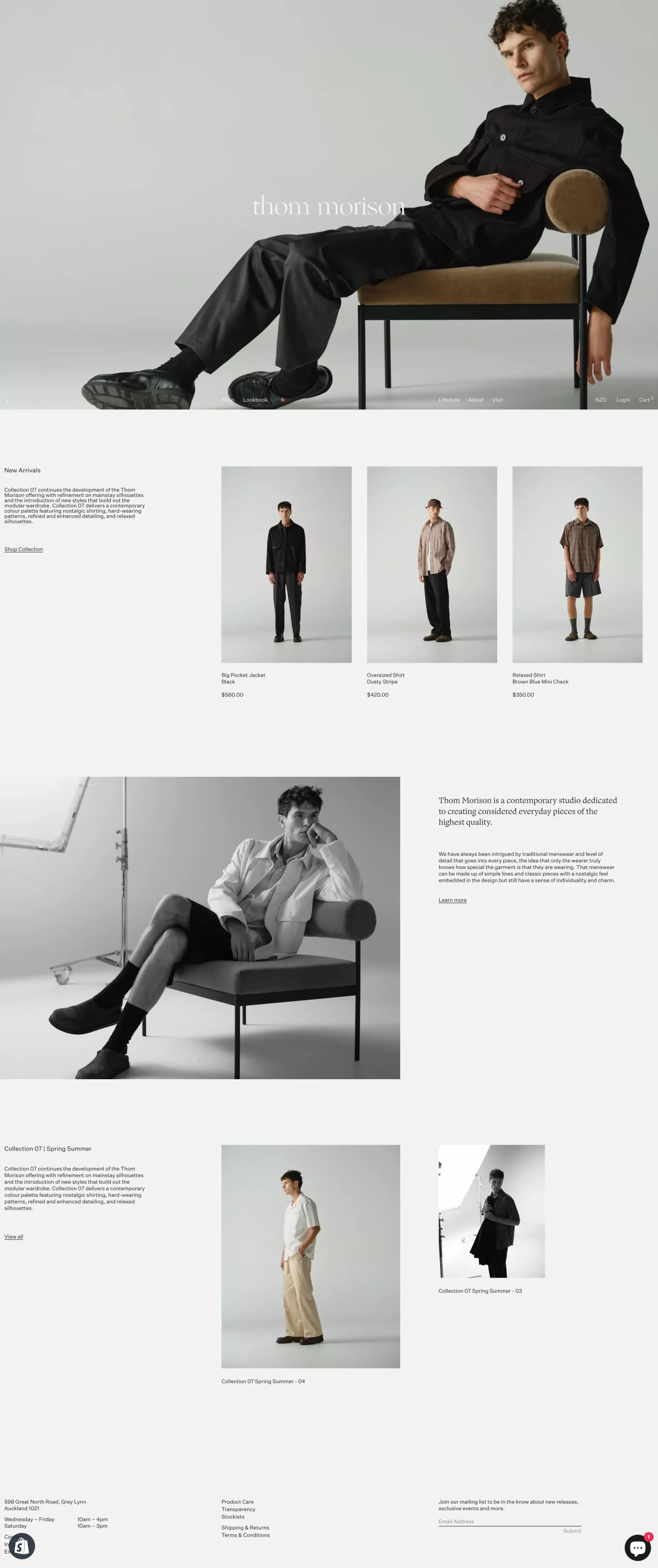 Thom Morison - Thom Morison ecommerce page screenshot showcasing Fashion and Ecommerce design