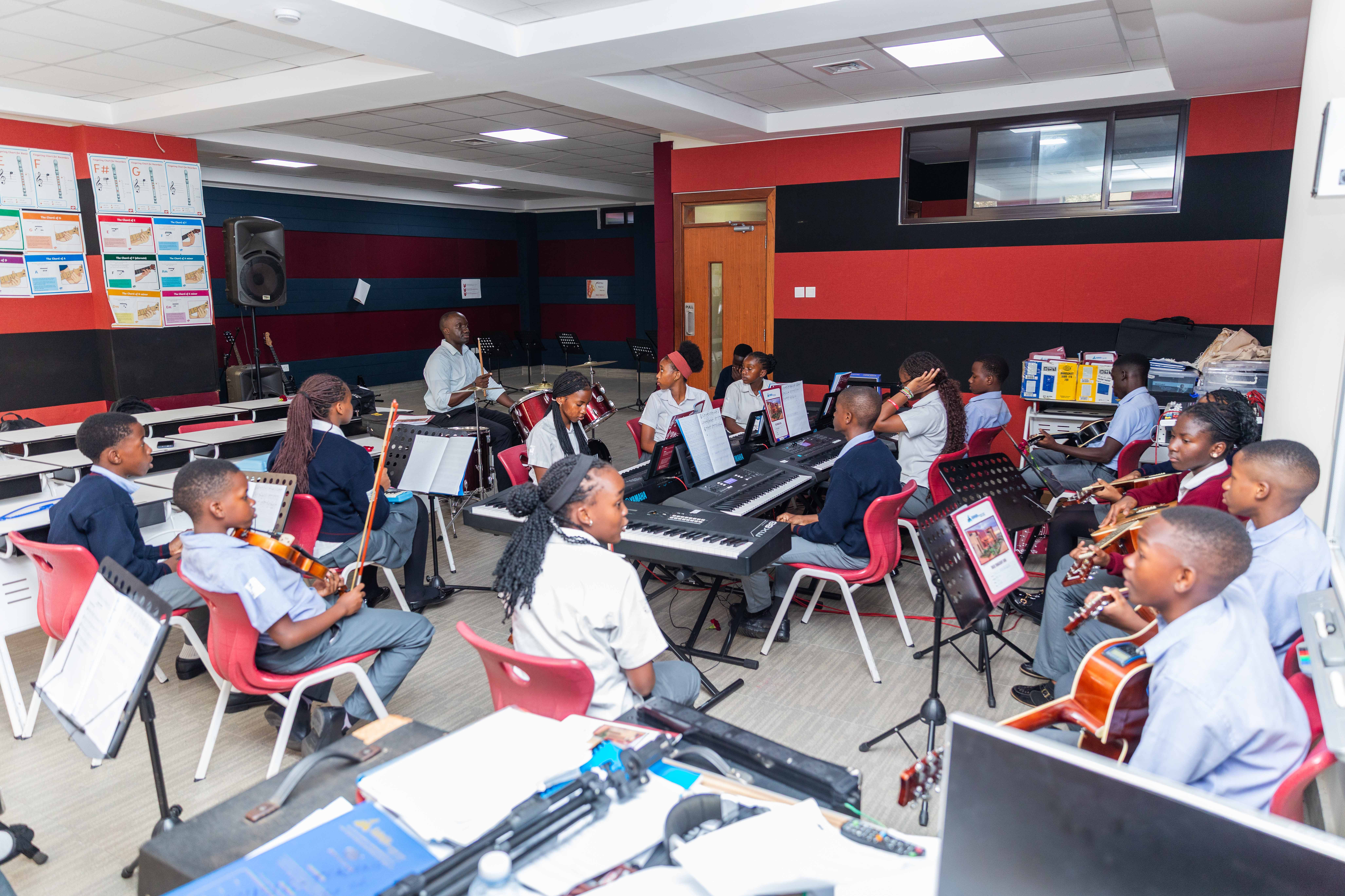A student stands with a backpack on, ready for school