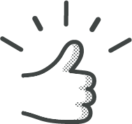 Thumbs up icon indicating approval or success.