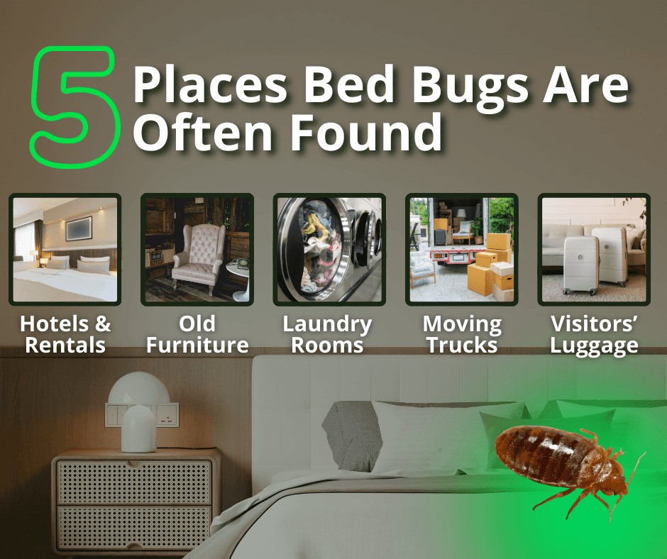 5 places bed bugs are often found