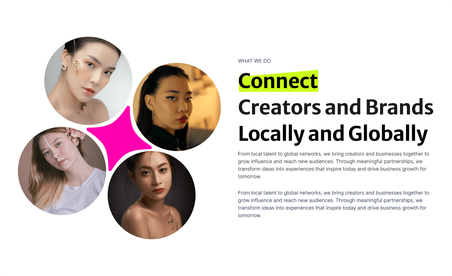 Star shape as brand elements using in content section