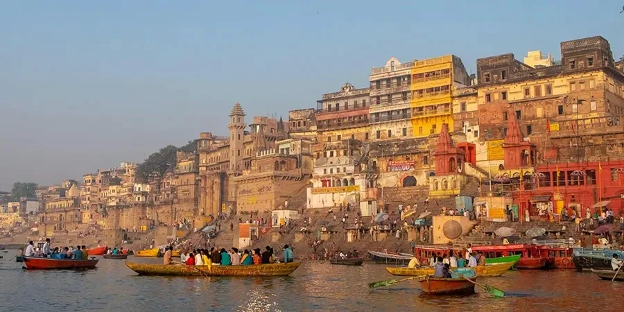Boats along Varanasi ghats