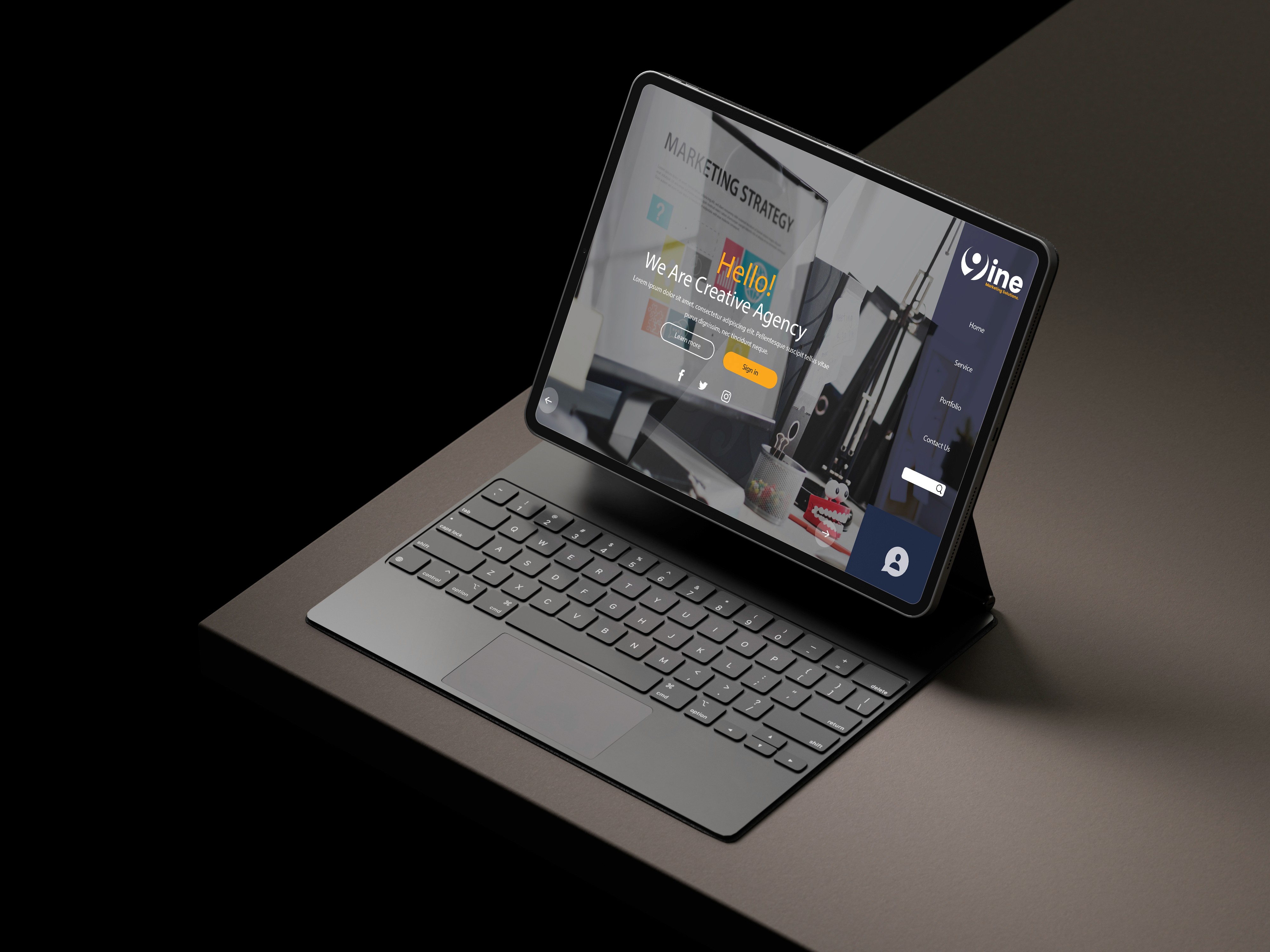 Website Mockup on Tablet