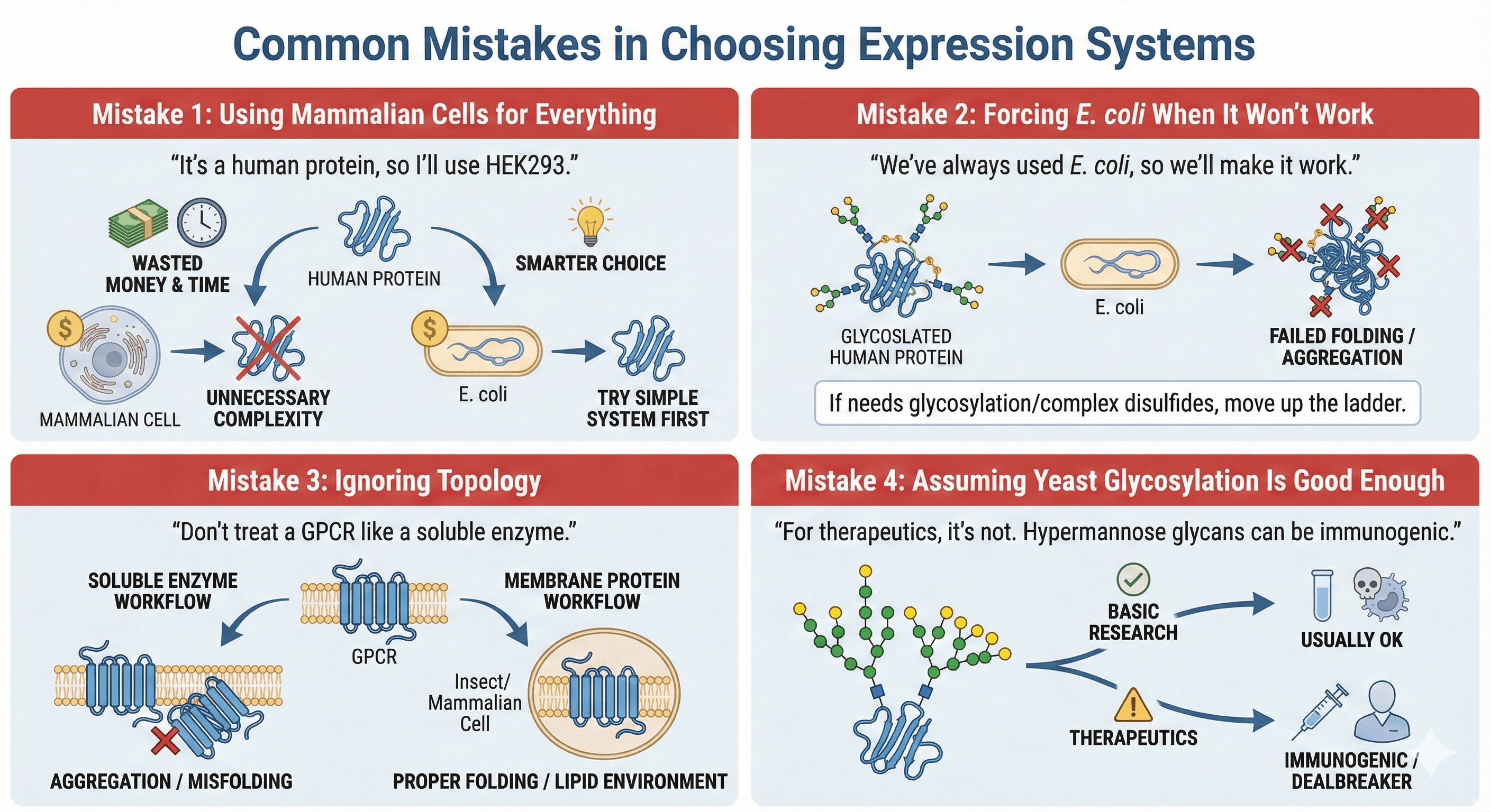 Diagram on Mistakes on Choosing Expression Systems