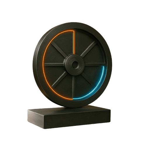 A shiny silver trophy on a black base, symbolizing achievement and victory.