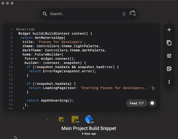 Toggling between the code and the information view.