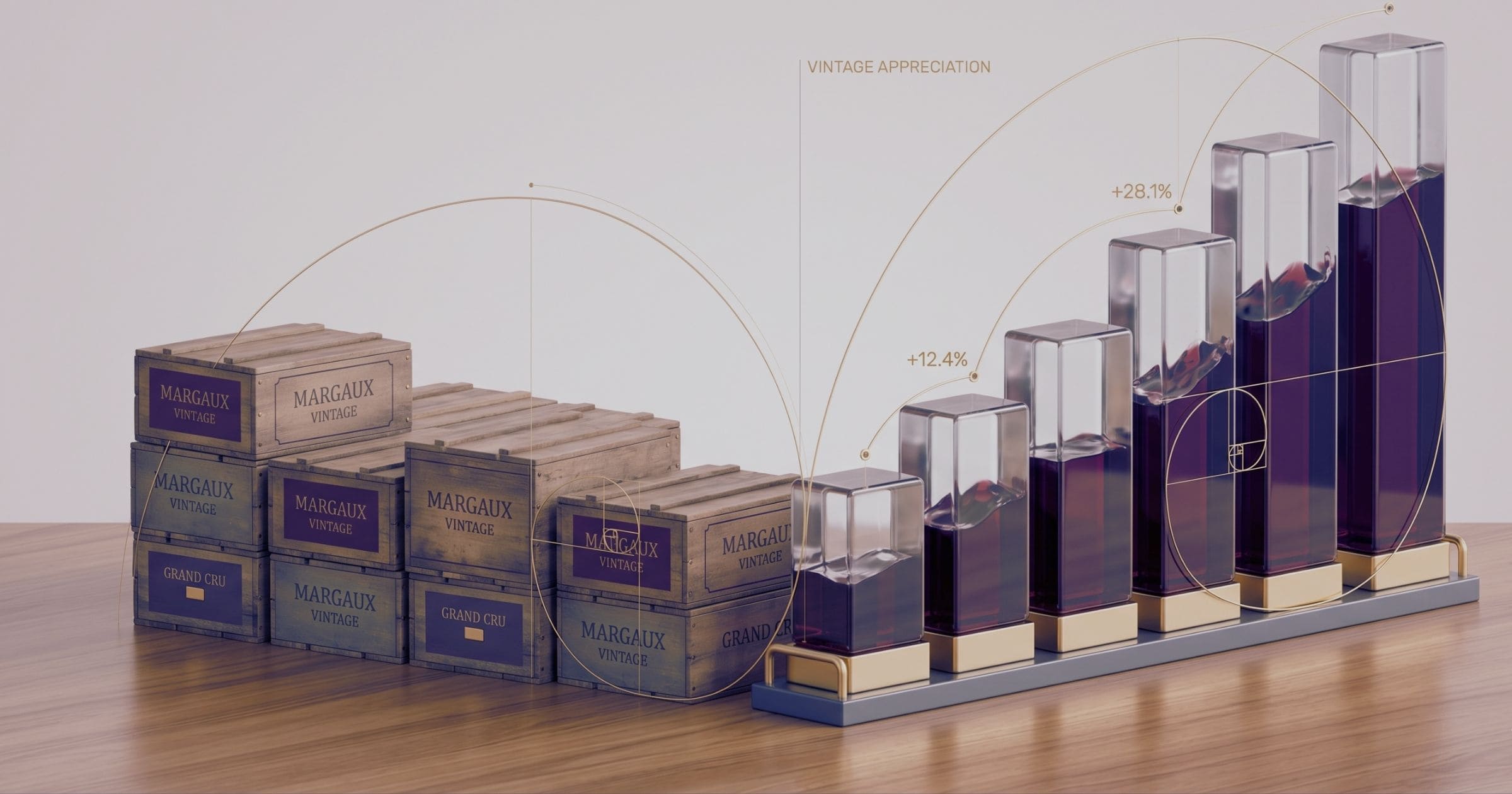 a stack of wine crates, wine blocks, with fibonacci