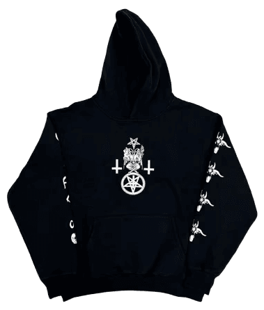 Cross & Pentagram Sleeve Hoodie – Carti Inspired