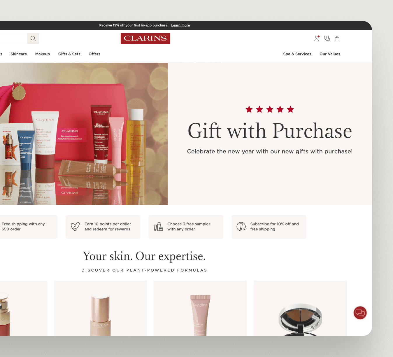 Clarins gift with purchase set