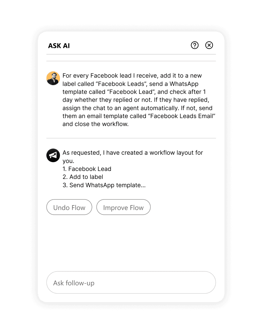 Cheerio AI prompt assistant helping generate workflow logic from natural language