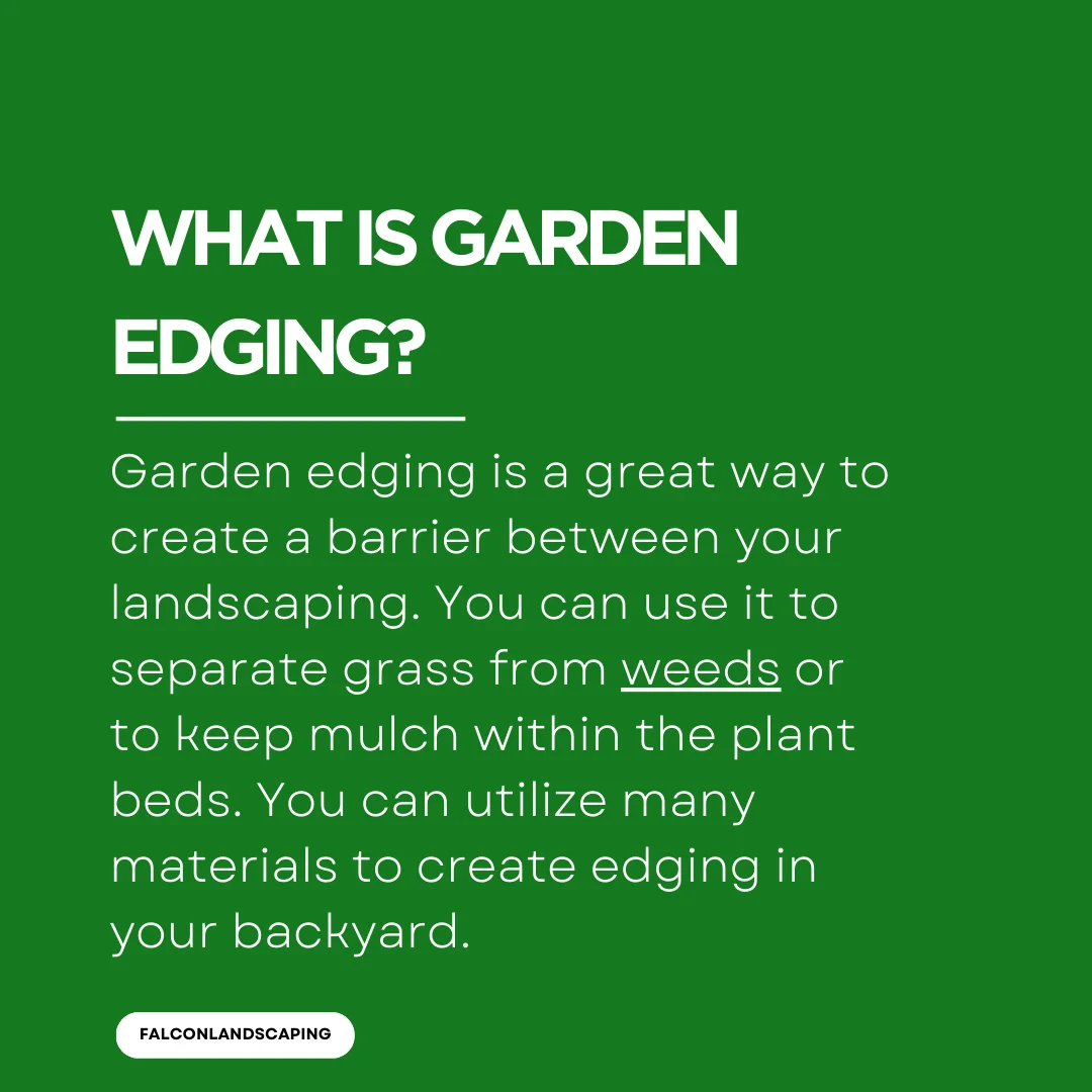 A definition post explaining what is garden edging