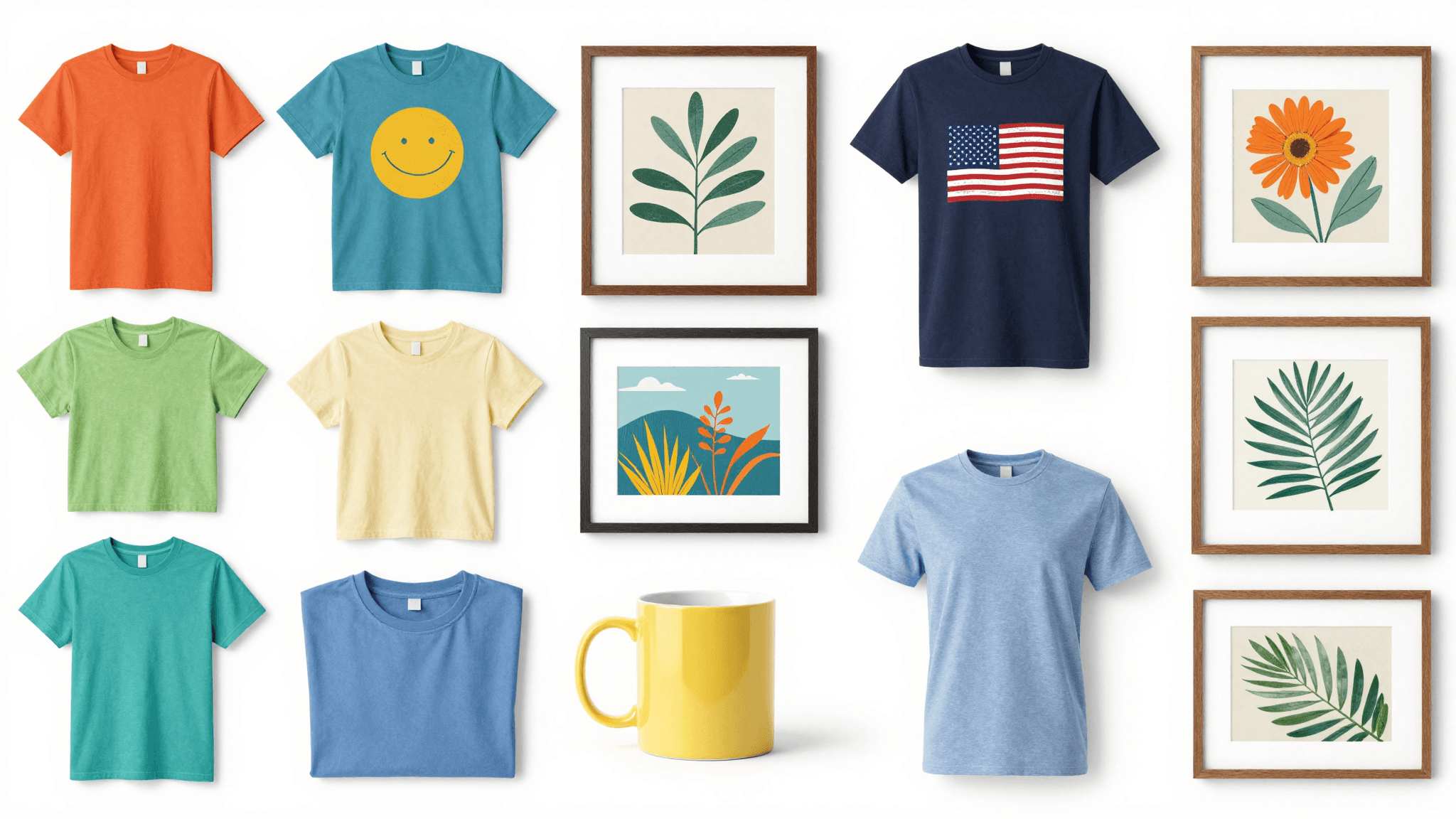 Variety of print-on-demand products available for Etsy sellers