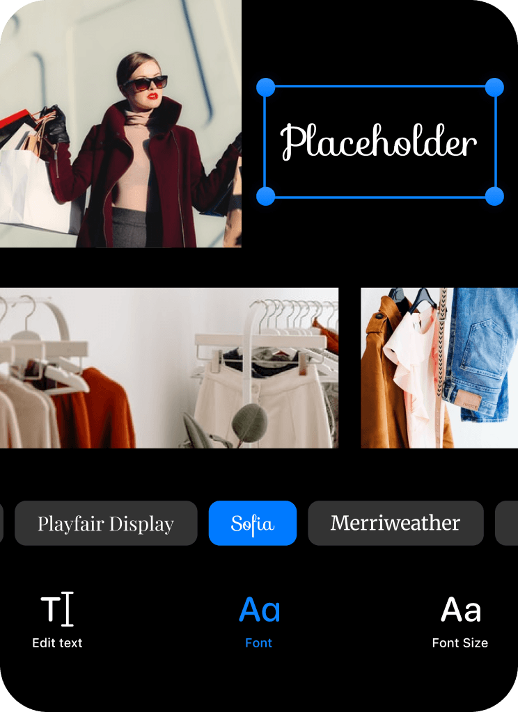Customize fonts, colors & filters 