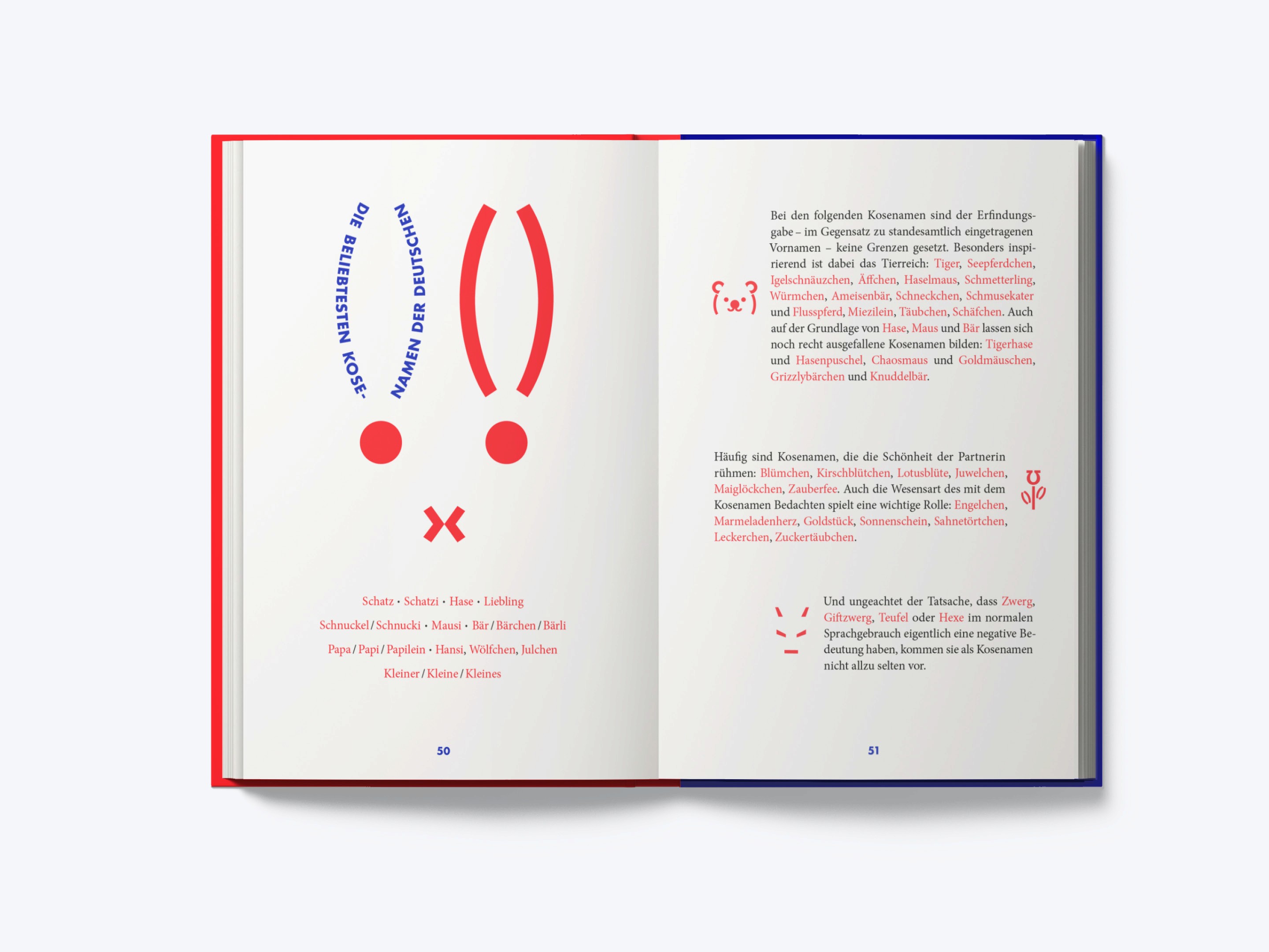 Spielerische typografische Buchgestaltung über die Kuriositäten der deutschen Sprache. Duden Verlag, 2020. Longlist Schönste Deutsche Bücher 2021.