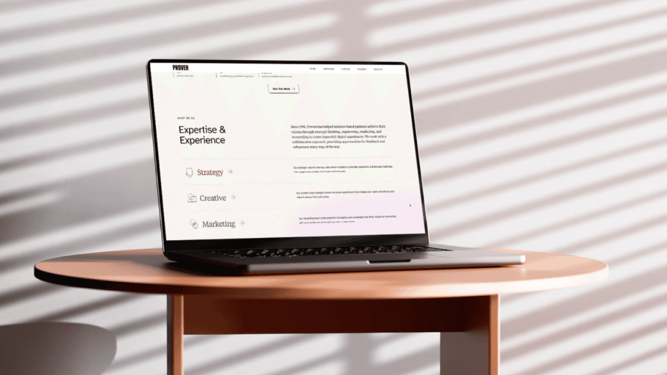 proven.us homepage design