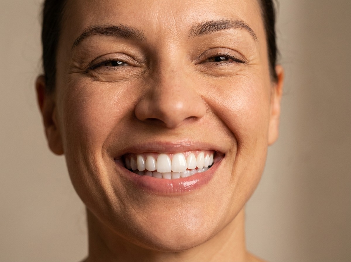Bright, radiant smile achieved with professional teeth whitening treatment at Smyrna Dental Studio
