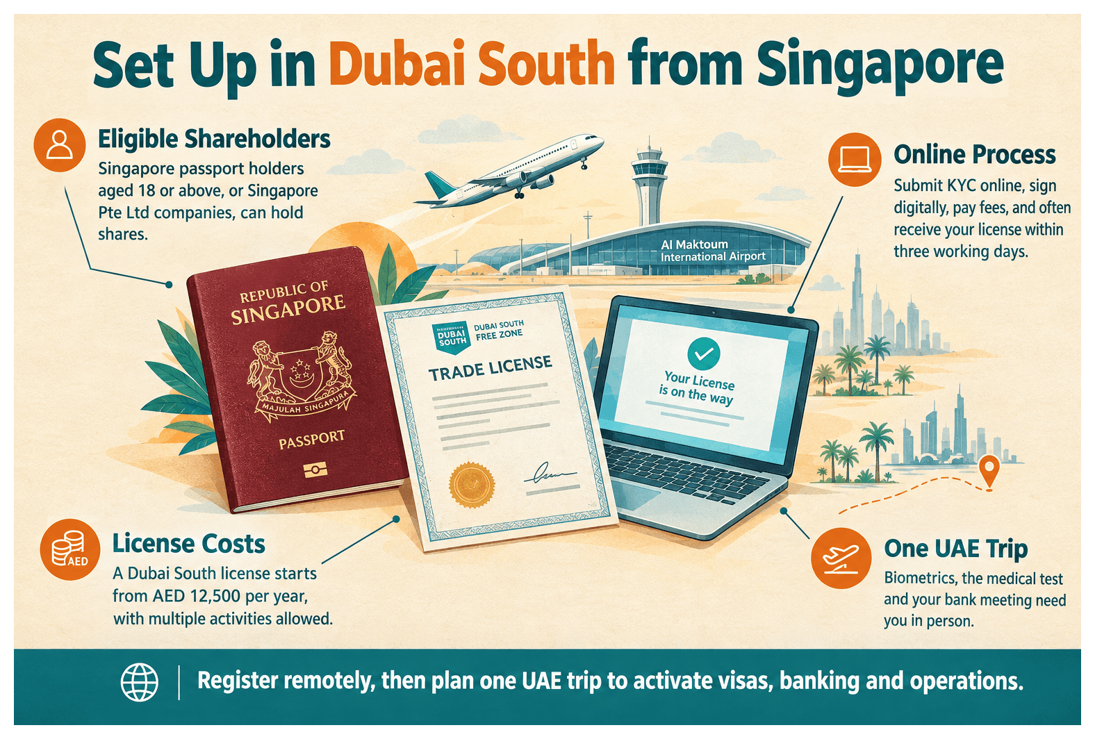 Infographic: How to Set Up a Company in Dubai South as a Singaporean National