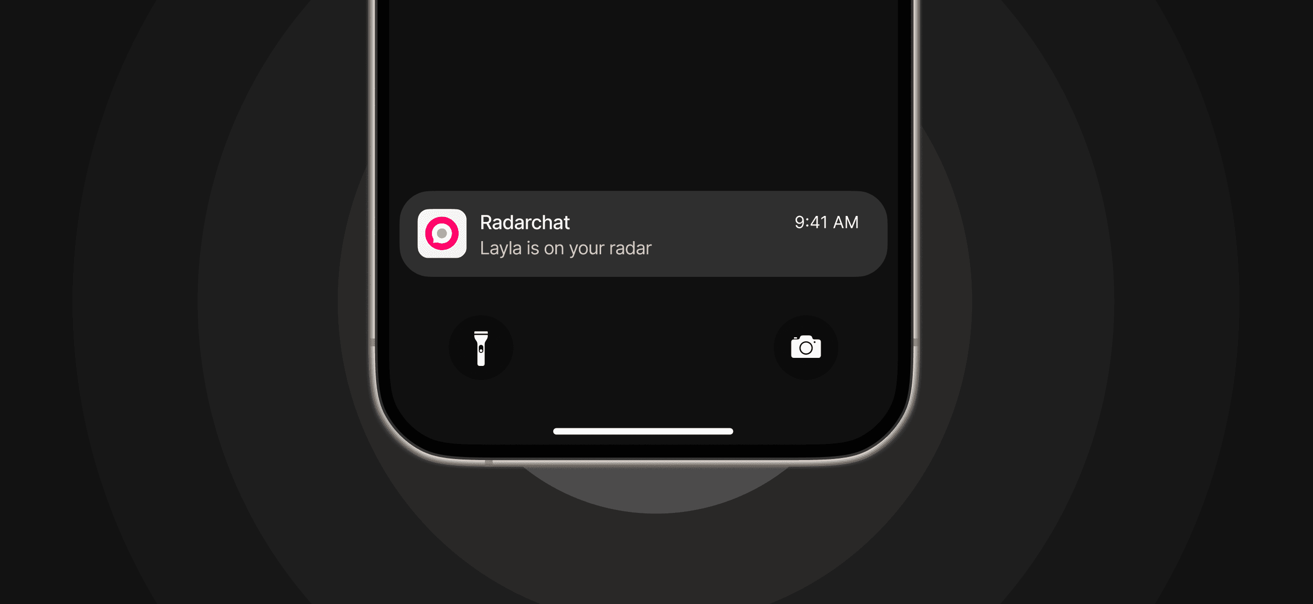 A radar mobile image with a popup