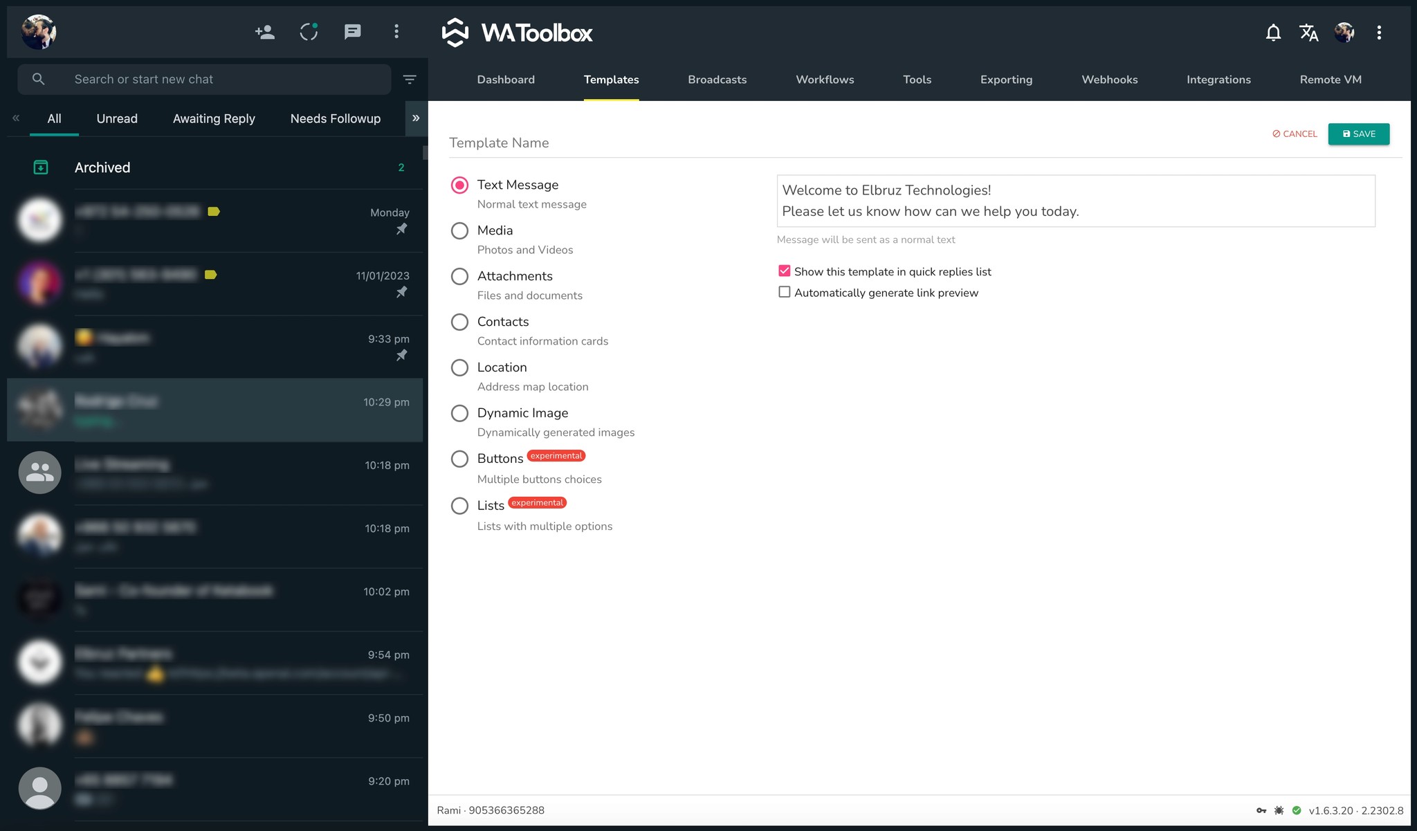 Message templates wa toolbox for whatsapp 
