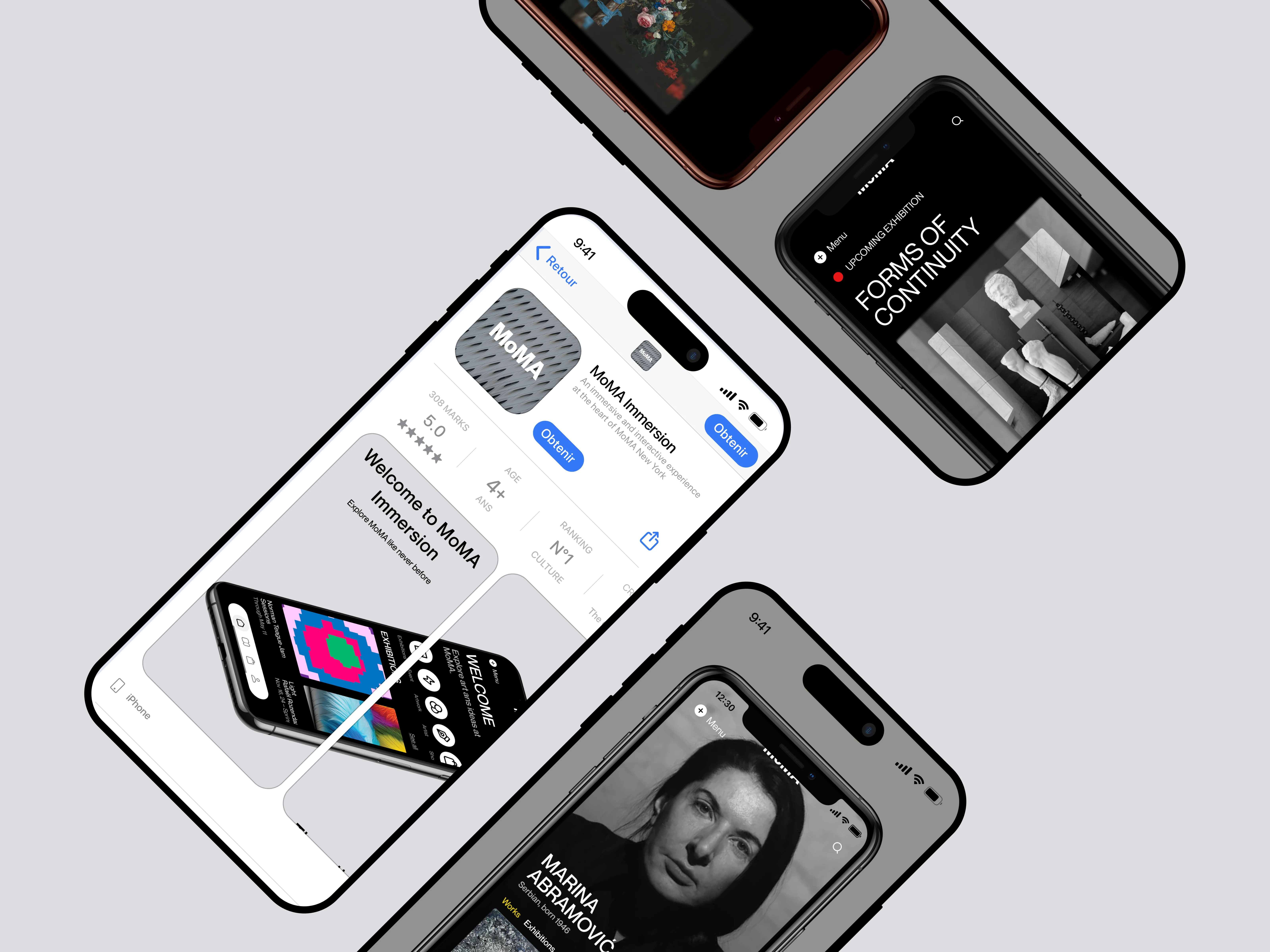 Ecrans des applications de stores